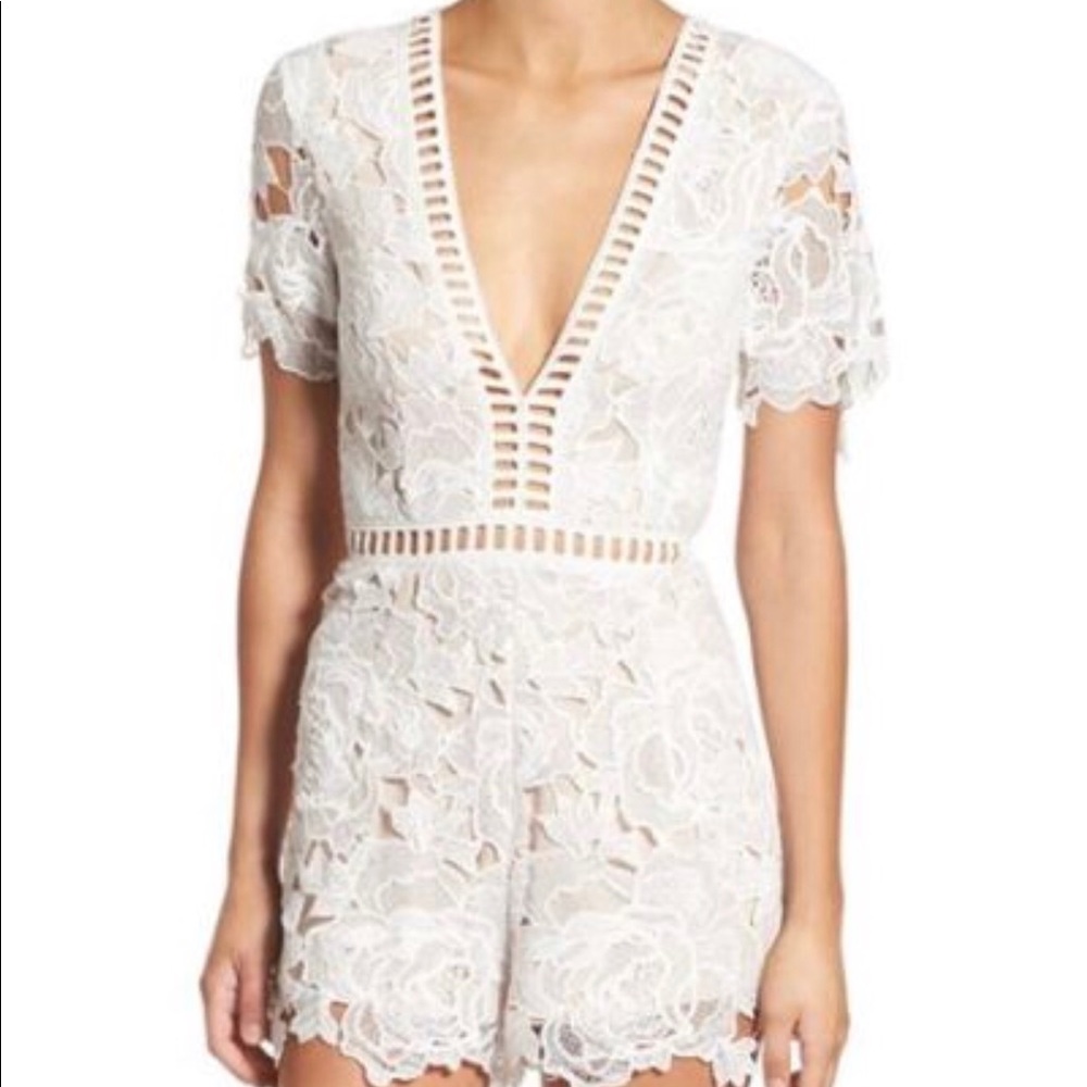 Missguided Ladder Detail Lace Romper